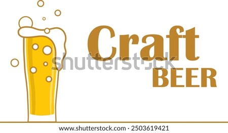 Beer glass, beer glass icon, craft beer. Vector, cartoon illustration. Vector.