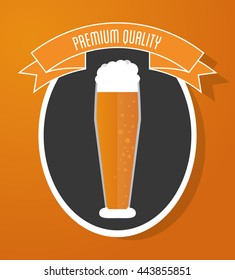 Beer glass icon. Drink and beverage design. Vector graphic
