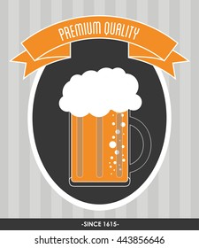 Beer glass icon. Drink and beverage design. Vector graphic