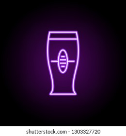 beer glass icon. Elements of Alcohol drink in neon style icons. Simple icon for websites, web design, mobile app, info graphics