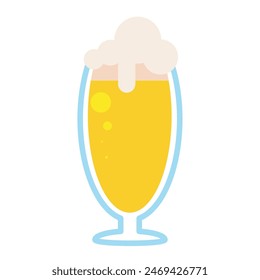 Beer glass icon Flat design Vector illustration