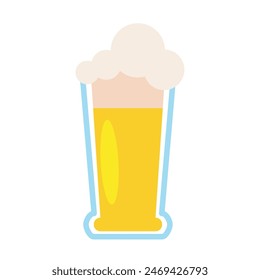 Beer glass icon Flat design Vector illustration