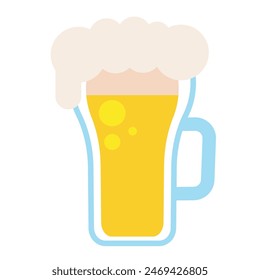 Beer glass icon Flat design Vector illustration