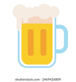 Icono de vidrio de cerveza Ilustración vectorial de diseño plano