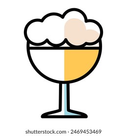 Bierglas-Ikone Flache Design-Vektorillustration