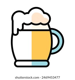 Beer glass icon Flat design Vector illustration