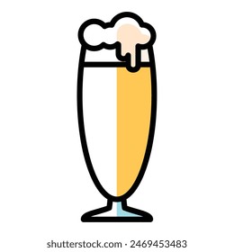 Bierglas-Ikone Flache Design-Vektorillustration