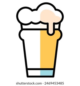 Beer glass icon Flat design Vector illustration