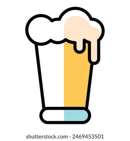 Bierglas-Ikone Flache Design-Vektorillustration