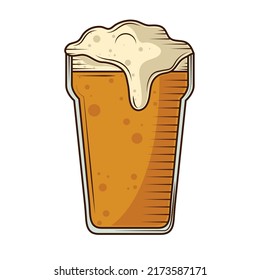 beer glass icon flat isolated