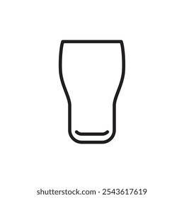 Beer glass icon Flat line illustration
