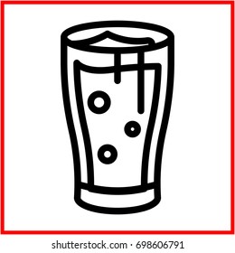 Beer glass icon, in flat line / outline stroke icon style.
