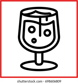 Beer glass icon, in flat line / outline stroke icon style.