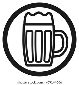 Beer glass icon in the form of a contour