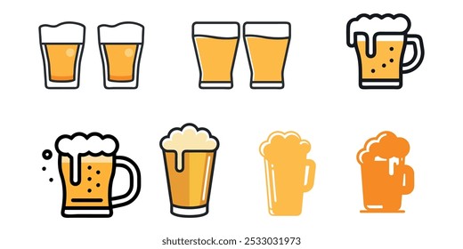 beer glass icon illustrations for design