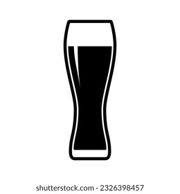 Beer glass icon isolated on white background. Mug of beer, Alcohol drink. Design element for logo, label, sign, poster, t shirt. Vector illustration