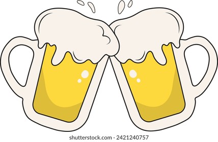 Beer Glass Icon. Isolated on White Background