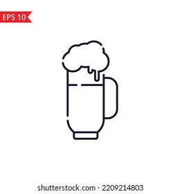 Beer glass icon isolated sign symbol Vector