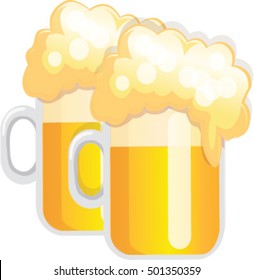 Beer glass icon. Modern vector icon on white. Illustration symbol icon isolated on white