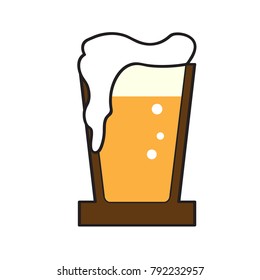 Beer glass icon on a white background, Vector illustration