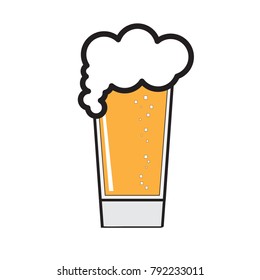 Beer glass icon on a white background, Vector illustration
