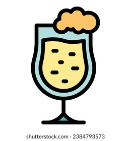 Beer glass icon outline vector. Tank drink. Alcohol liquid color flat