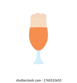 beer glass icon over white background, flat style, vector illustration