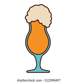 Beer glass icon. Pub alcohol bar brewery and drink theme. Isolated design. Vector illustration