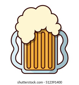 Beer glass icon. Pub alcohol bar brewery and drink theme. Isolated design. Vector illustration