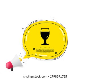 Beer glass icon. Quote speech bubble. Pub Craft beer sign. Brewery beverage symbol. Quotation marks. Classic beer glass icon. Vector