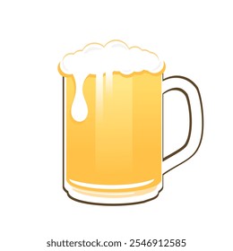 Beer glass icon sign isolated on white background vector.