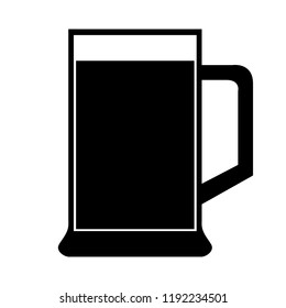 Beer glass icon, silhouette, logo on white background