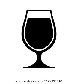 Beer glass icon, silhouette, logo on white background