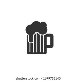 Beer glass icon in simple design. Vector illustration