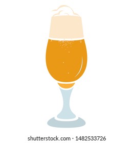 Beer glass icon. Symbol of alcohol. Sign of Lager beer. Isolated logo pattern design. Flat colorful element. Concept of Oktoberfest. Vector illustration. 