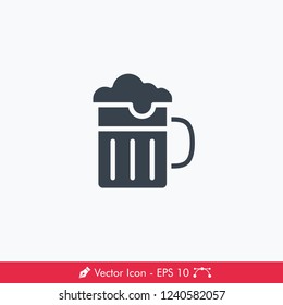 Beer Glass Icon / Vector