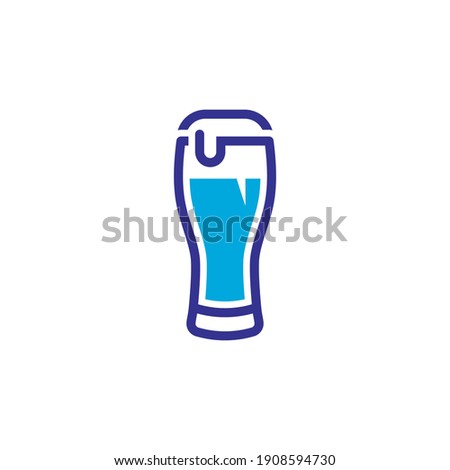beer glass icon vector color style design