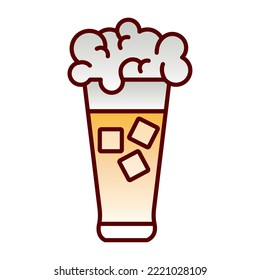 beer glass icon vector image with ice white background