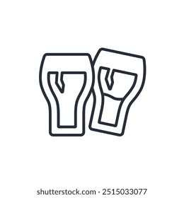 beer glass icon. vector.Editable stroke.linear style sign for use web design,logo.Symbol illustration.