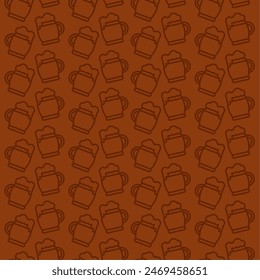 Iconos de vidrio de cerveza Patrón de fondo Ilustración vectorial