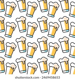 Bierglas-Symbole Muster Hintergrund Vektorillustration