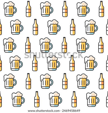 Beer glass icons Pattern background Vector illustration