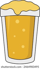 Beer Glass Illustration Isolated on White Background. Alcoholic Party Drinks