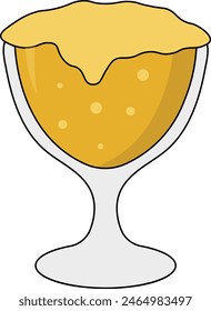 Beer Glass Illustration Isolated on White Background. Alcoholic Party Drinks