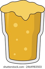 Beer Glass Illustration Isolated on White Background. Alcoholic Party Drinks