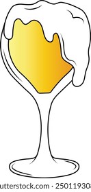 Beer Glass Illustration on White Background. Vector Graphic with Cartoon Design.