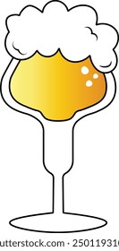 Beer Glass Illustration on White Background. Vector Graphic with Cartoon Design.