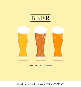 beer glass illustration, on a yellow background