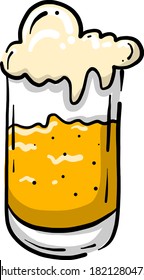 Beer in glass, illustration, vector on white background