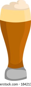 Beer in glass, illustration, vector on white background